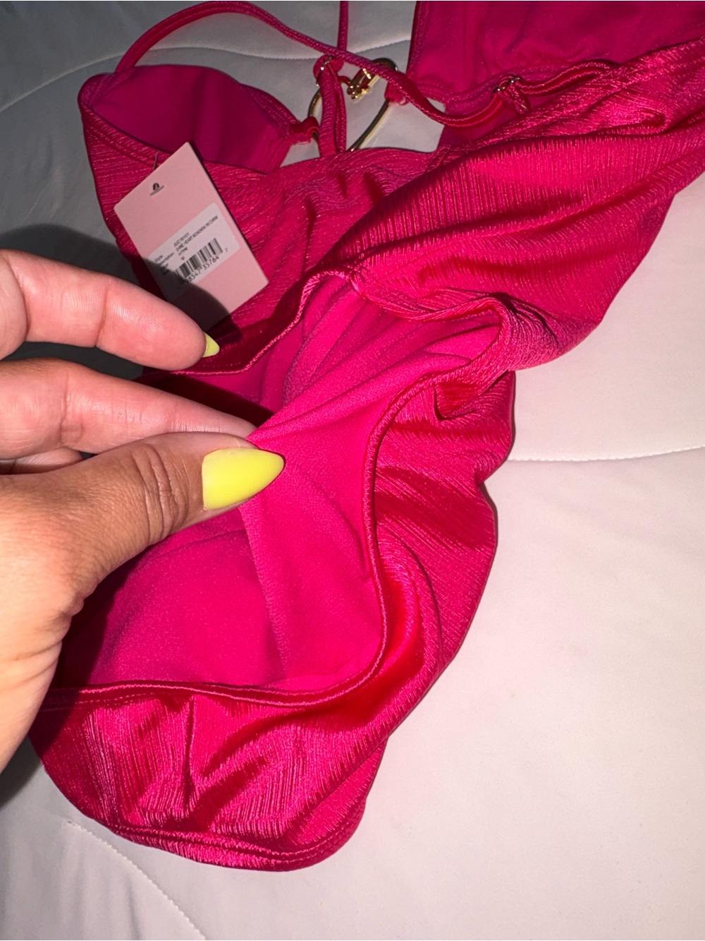Juicy Couture Hot Pink/Fuchsia with JC shiny heart detail Swimsuit, M, NWT - Picture 12 of 16